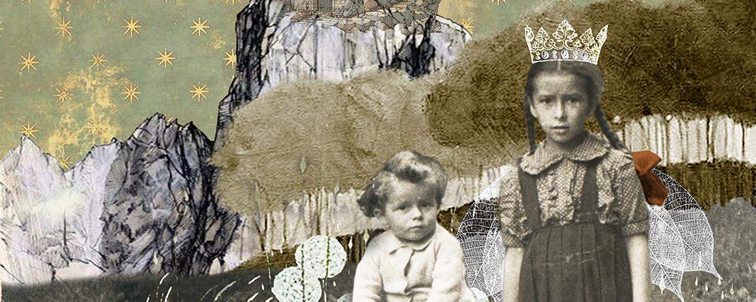 krolewicz, kopciuszek i zaba,Dziecko wojny i dziecko głodu technika mieszana, fotografia, rysunek, techniki cyfrowe